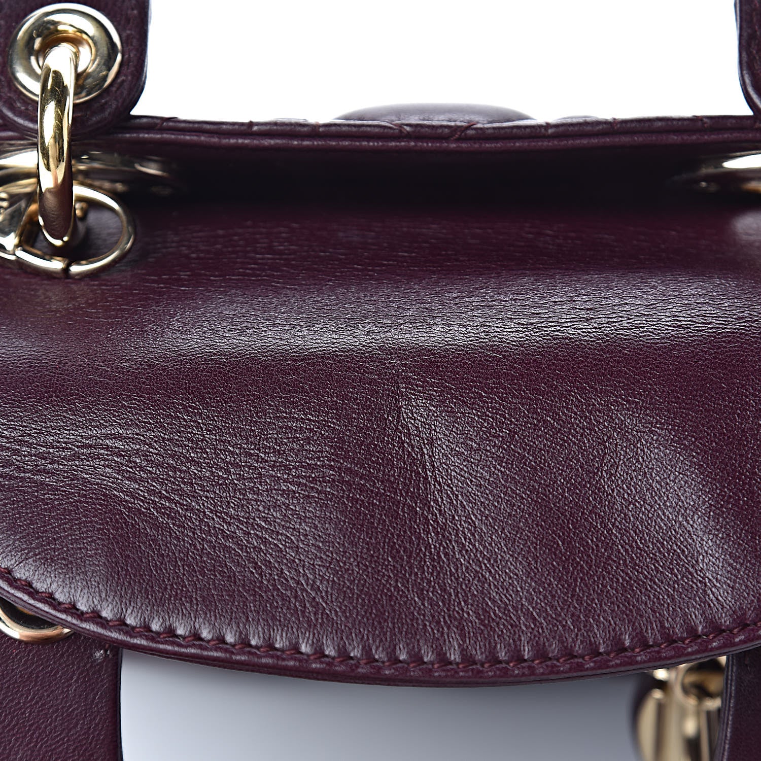 Christian Dior Lambskin Cannage Mini Lady Dior Plum 8 of 14