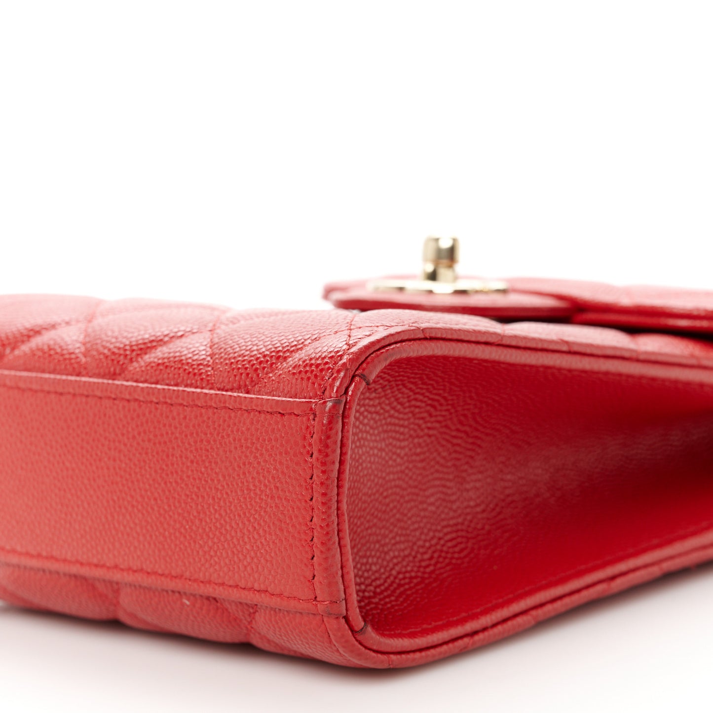 Caviar Quilted Classic Phone Holder Red
