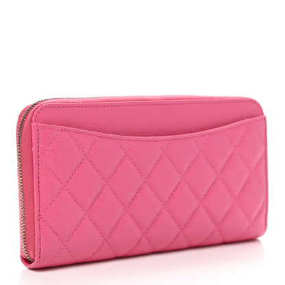 Chanel Caviar Quilted Large Gusset Zip Around Wallet Pink 3 of 8