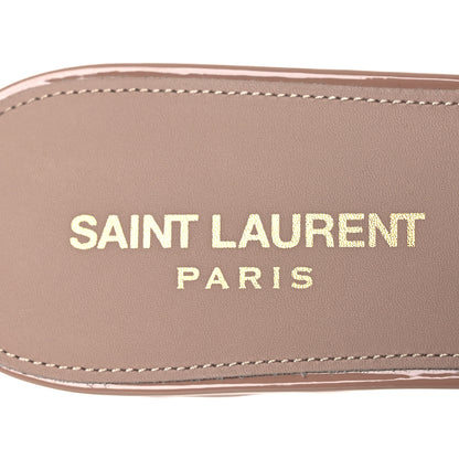Saint Laurent Patent Tribute 05 Slide Sandals 38.5 Nude 9 of 11