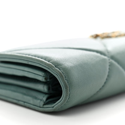 Chanel Lambskin Quilted Chanel 19 Flap Wallet Green 9 of 12