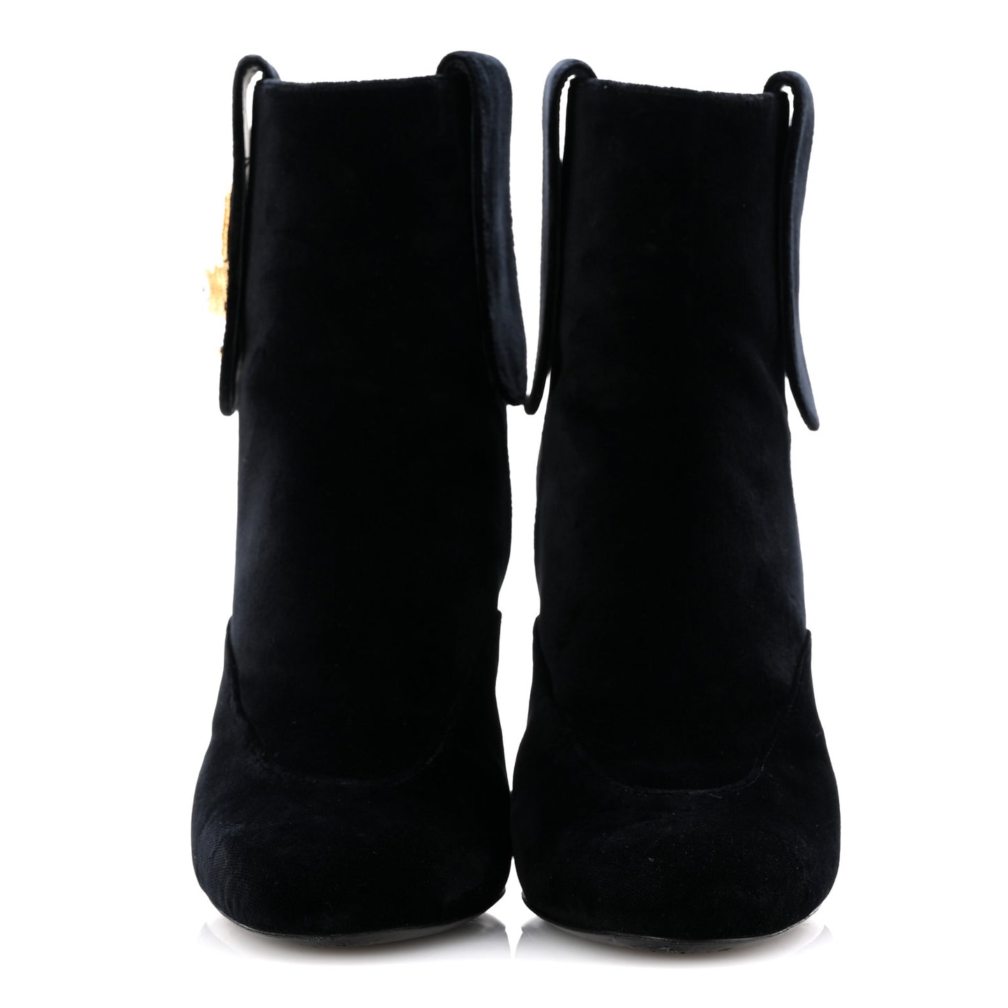 Velvet Short Boots 40.5 Black