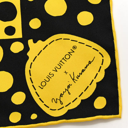 Louis Vuitton LV x YK Silk Monogram Dots Scarf 45 Yellow Black 2 of 4