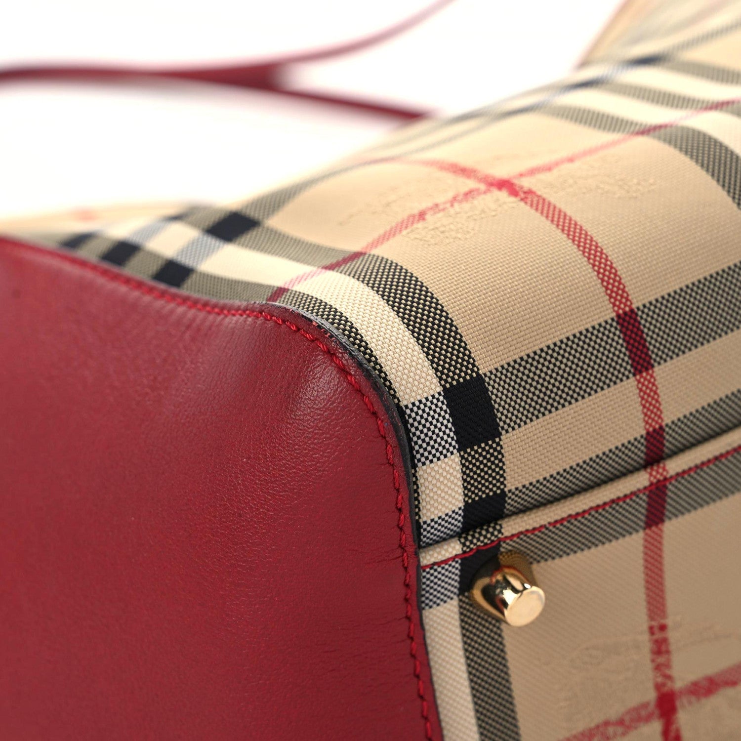 Burberry Horseferry Check Small Canterbury Tote Honey Parade Red 8 of 13