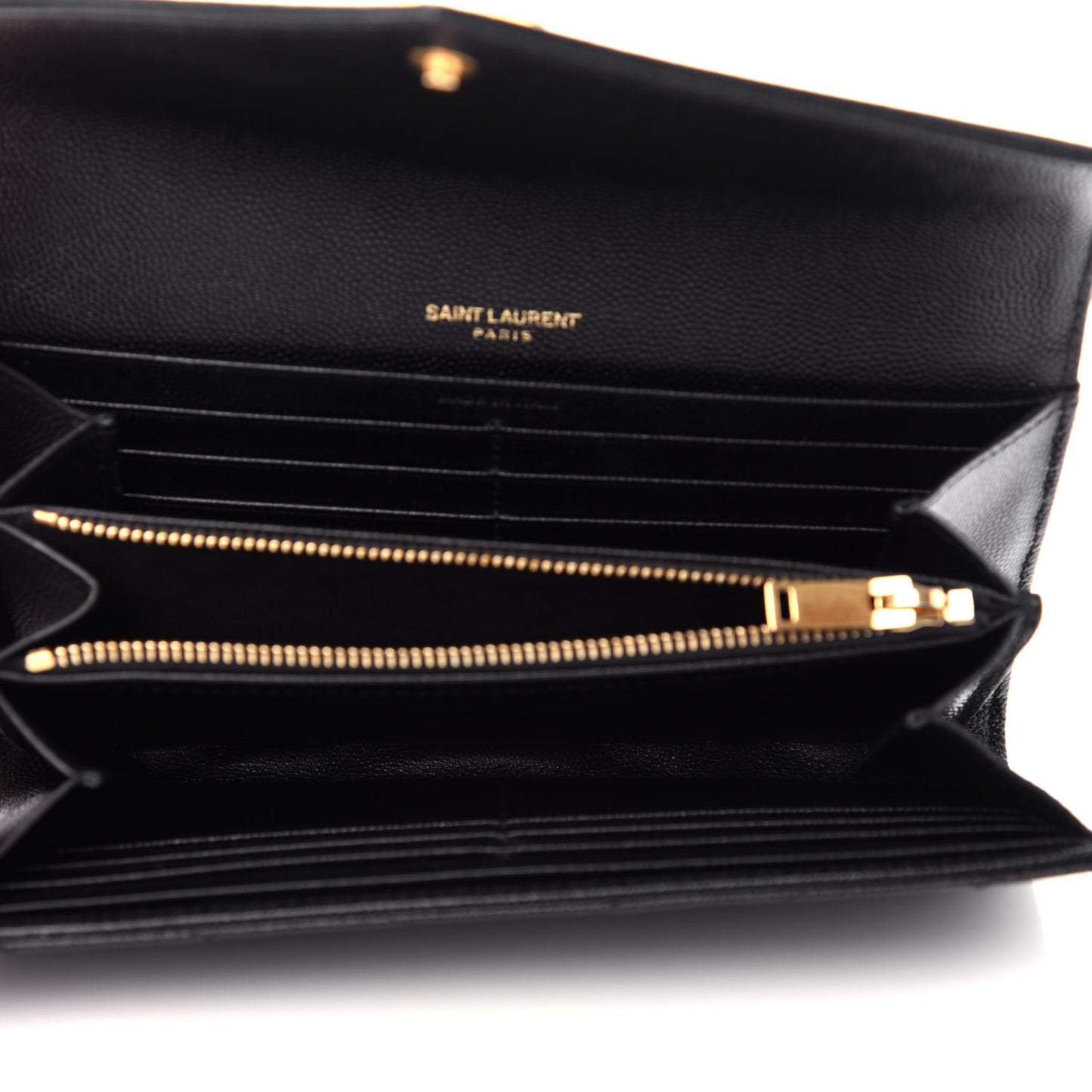 Grain De Poudre Matelasse Chevron Monogram Flap Wallet Black