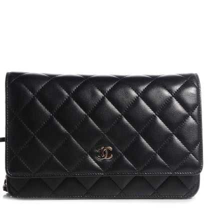 Chanel Lambskin Quilted Wallet On Chain WOC Black 1 of 9