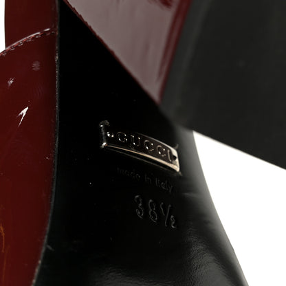 Gucci Patent Lexi Horsebit High-Heel Slide Sandals 38.5 Bordeaux 8 of 9
