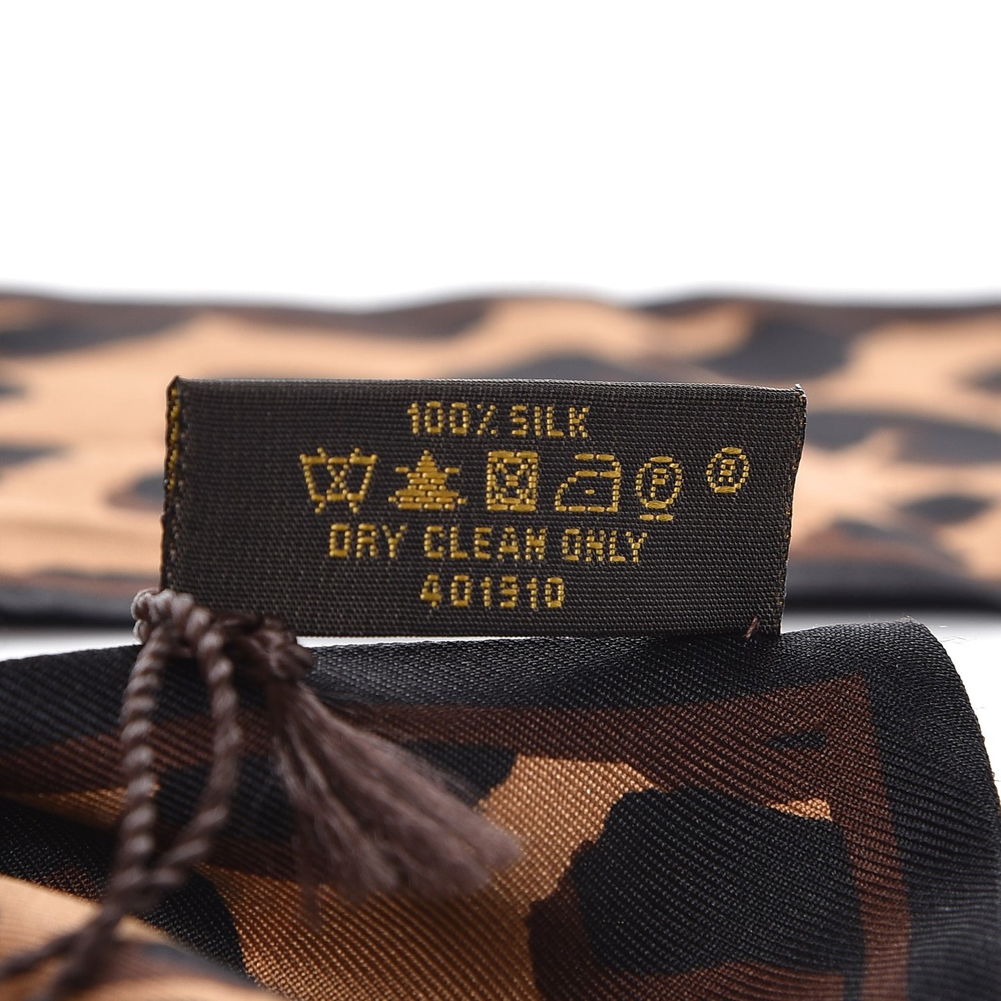 Silk Leopard Bandeau Scarf Marron