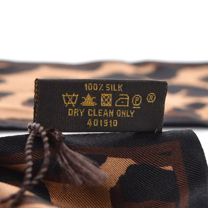Louis Vuitton Silk Leopard Bandeau Scarf Marron 4 of 5
