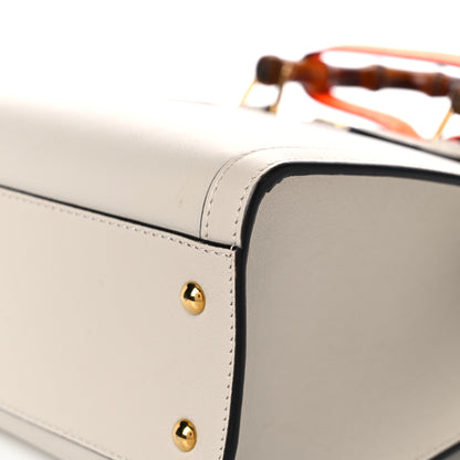 Gucci Wonka Grain Calfskin Small Diana Tote Bag Mystic White Orange Fluo 8 of 16