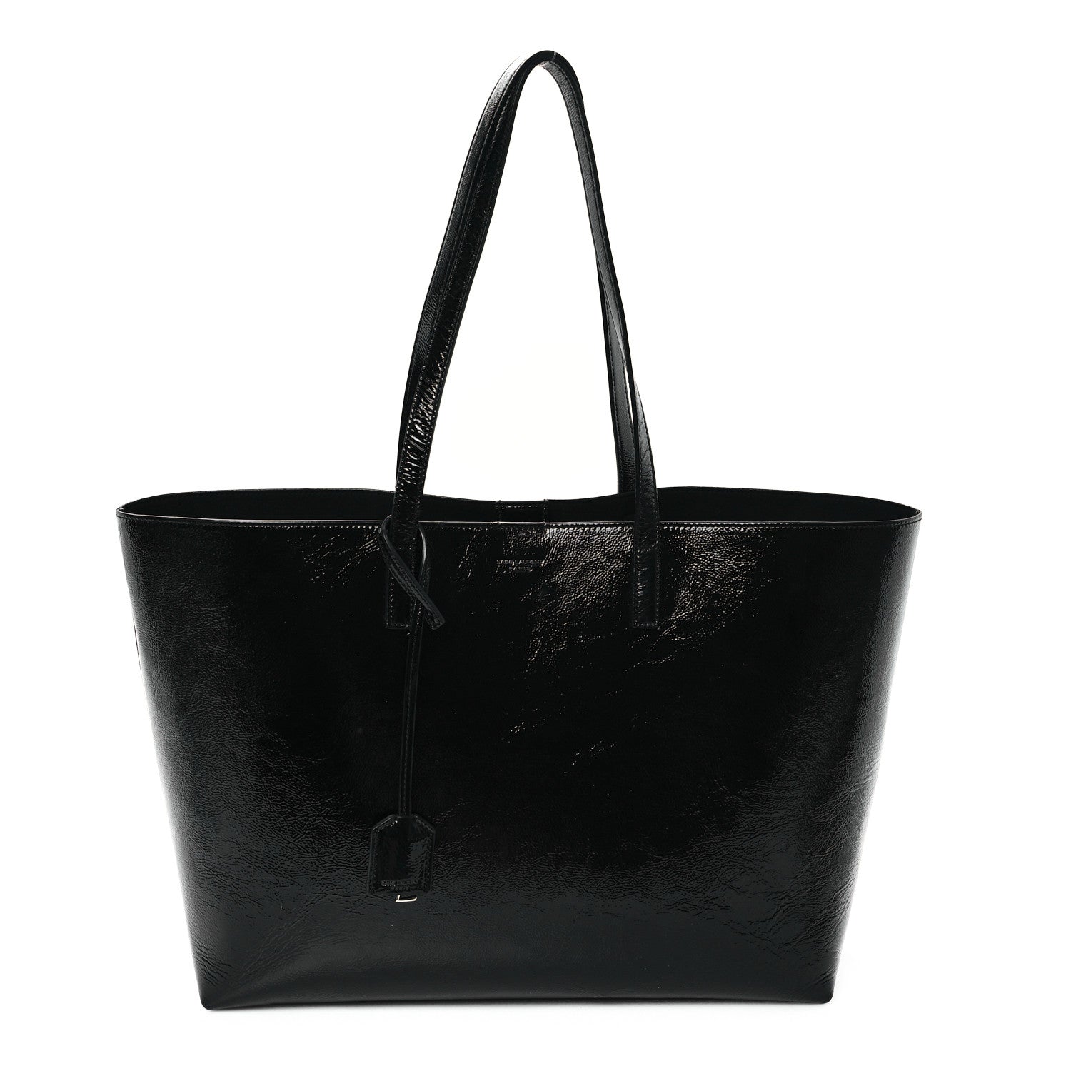 Saint Laurent Textured Patent Large Shopping Tote Black 1 of 11