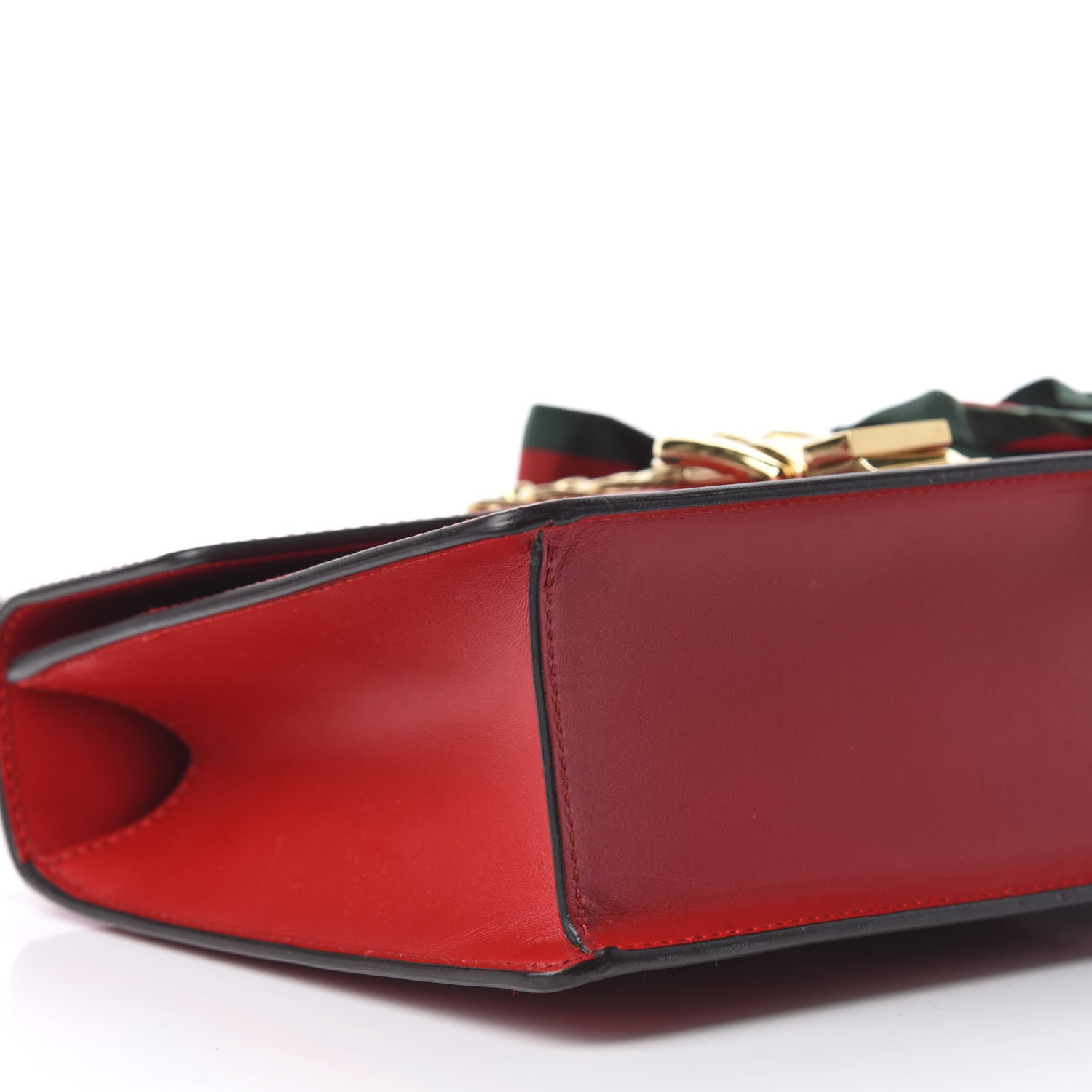 Gucci Calfskin Small Sylvie Shoulder Bag Hibiscus Red 6 of 10