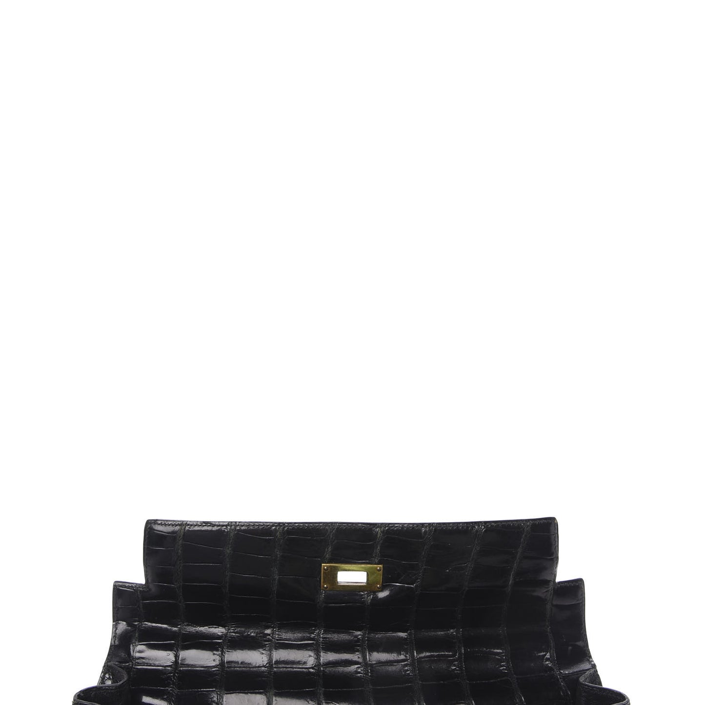 Shiny Porosus Crocodile Kelly Sellier 32 Black