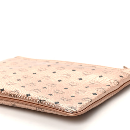 MCM Metallic Visetos Medium Crossbody Pouch Champagne 8 of 8