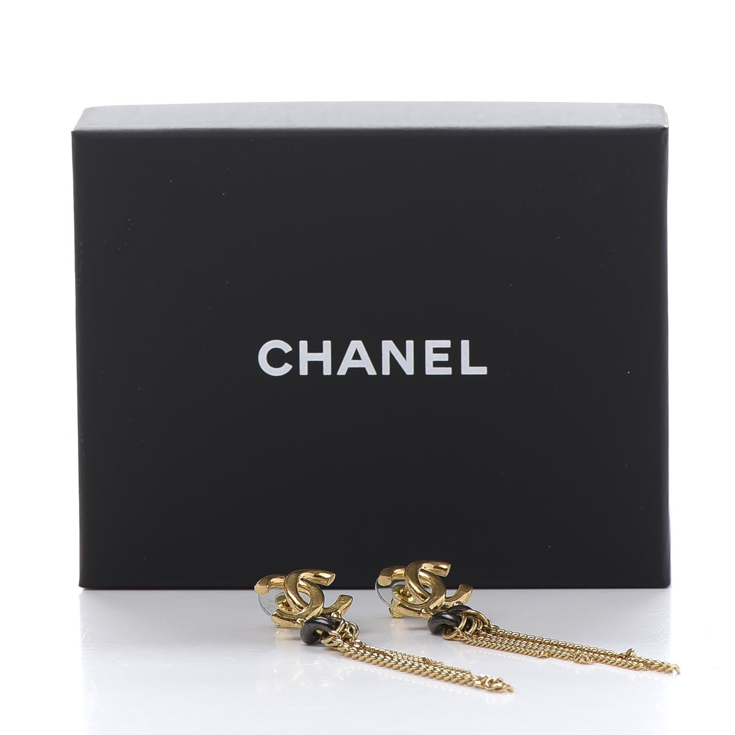 Chanel Chain CC Dangle Earrings Gold 5 of 5