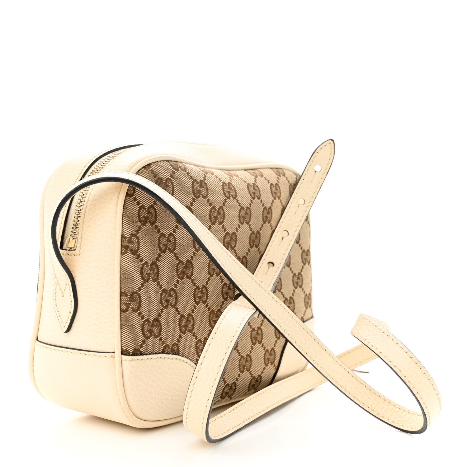 Gucci Monogram Dollar Calfskin Mini Bree Messenger Bag Beige Ebony Avoire 3 of 10
