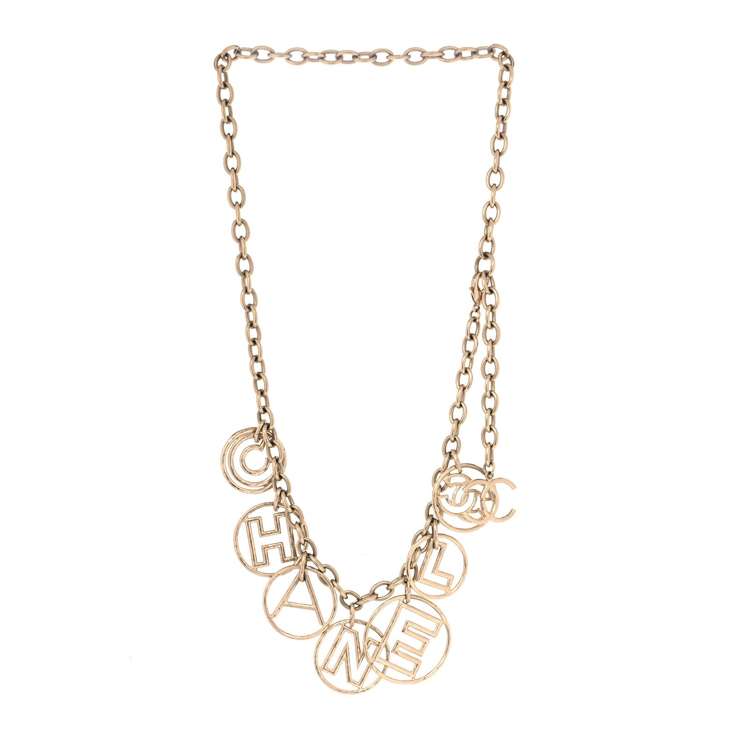 Metal Hoop Cuba Logo Necklace Gold