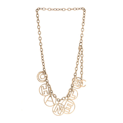 Chanel Metal Hoop Cuba Logo Necklace Gold 2 of 3