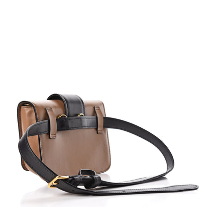 Prada City Calf Cahier Belt Bag Camel Black 3 of 11