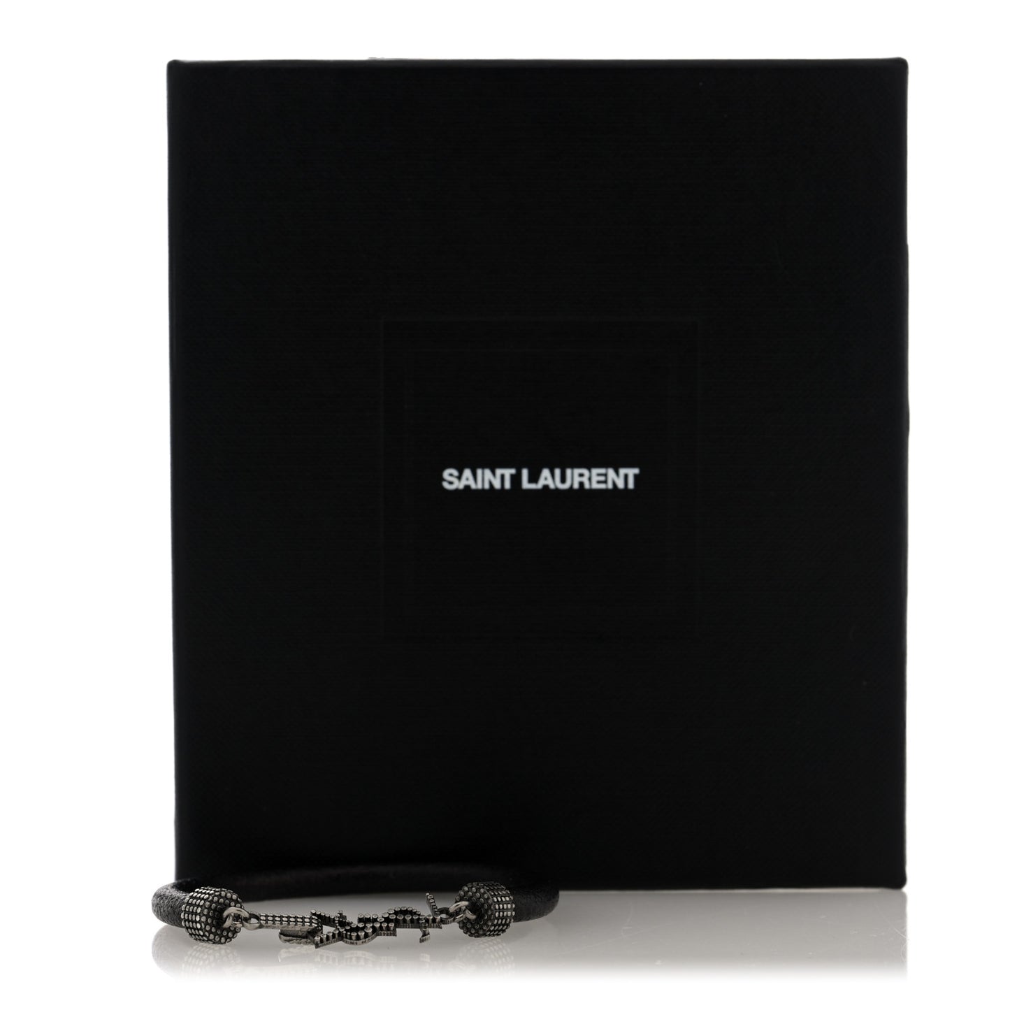 Crinkled Calfskin Opyum Bracelet Black