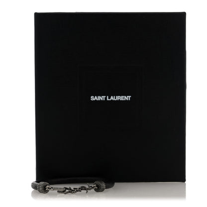 Saint Laurent Crinkled Calfskin Opyum Bracelet Black 4 of 4