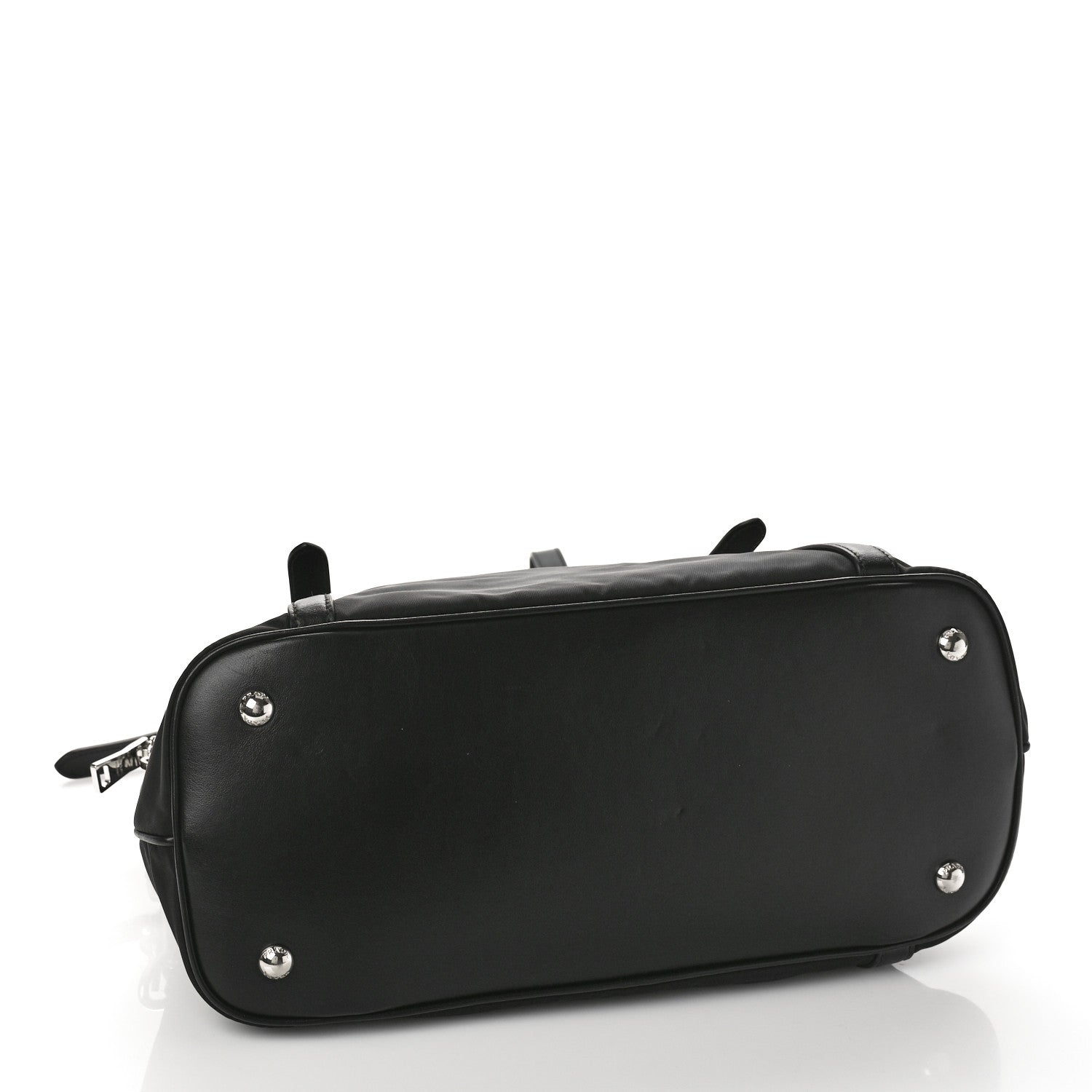 Prada Tessuto Nylon Calfskin Dome Satchel Black 4 of 8