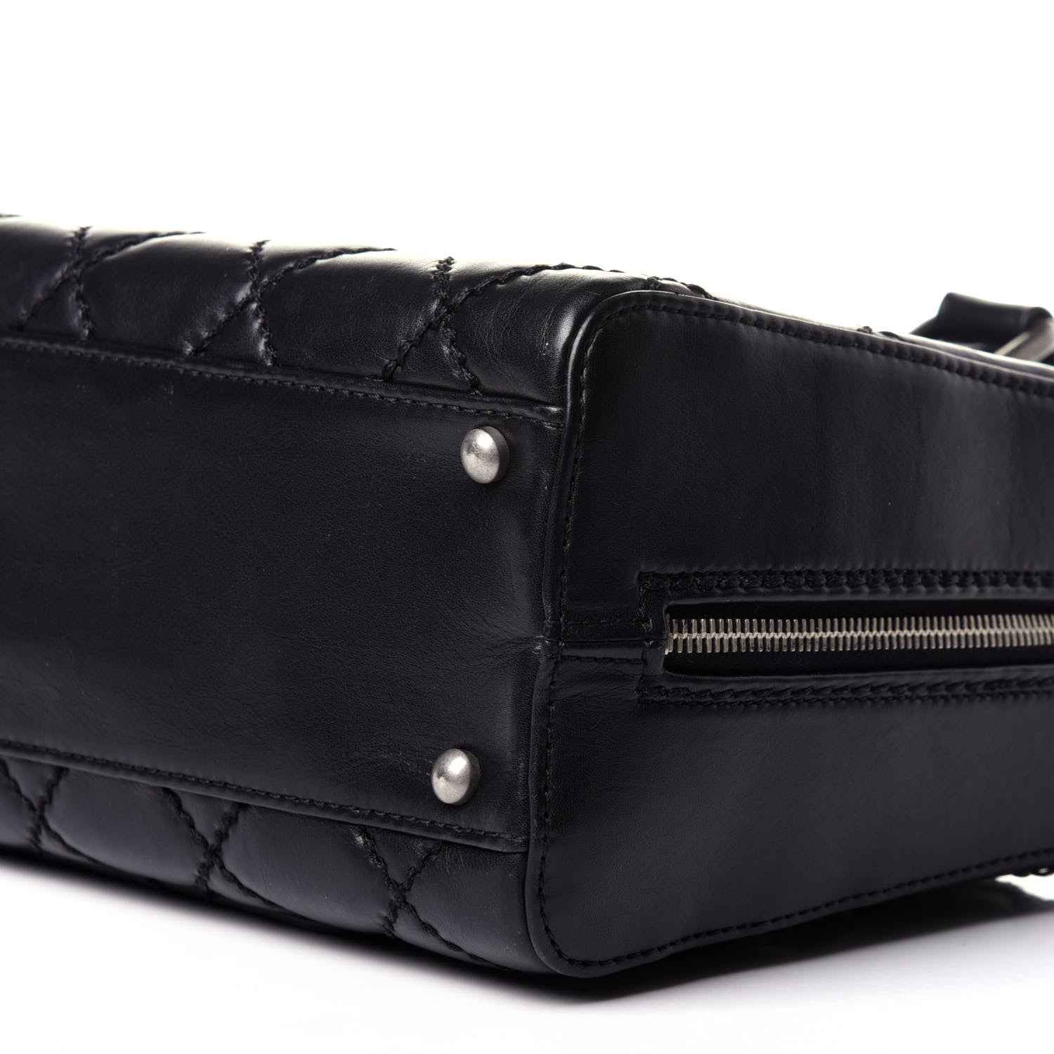 Chanel Calfskin Quilted Top Handle Bag Black 9 of 11