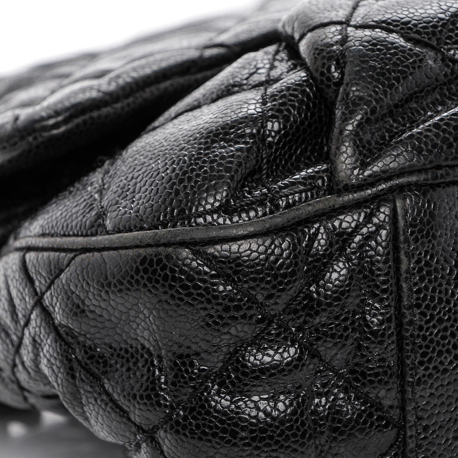 Chanel Crumpled Grained Calfskin Medium Coco Pleats Messenger Flap Black 9 of 9