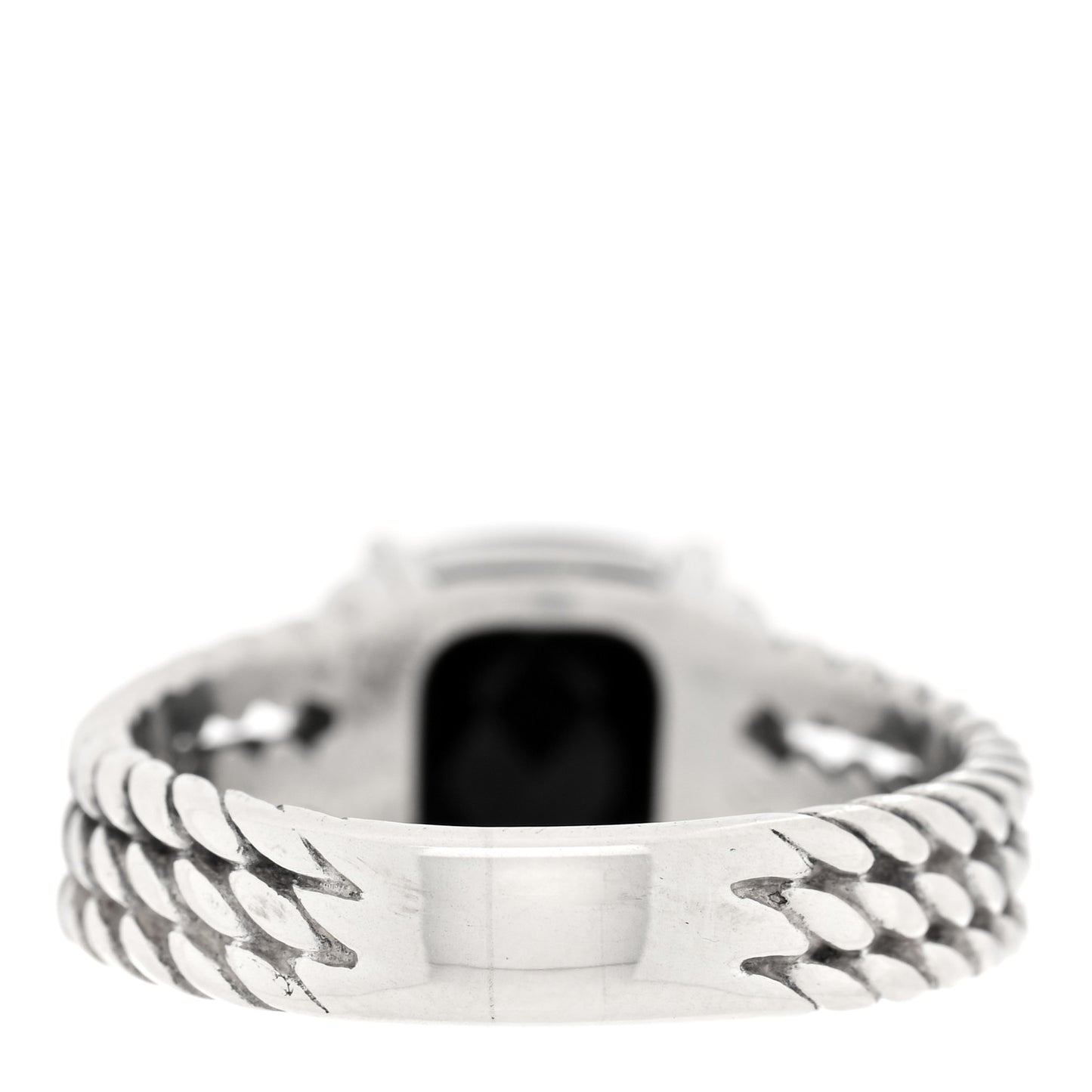 Sterling Silver Diamond Black Onyx 10mm Petite Wheaton Ring 56 7.5