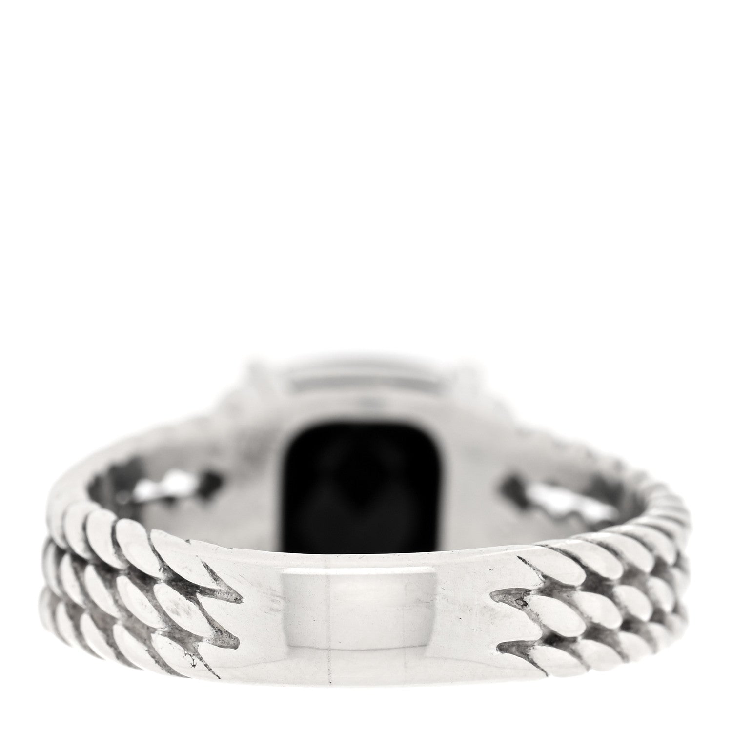 David Yurman Sterling Silver Diamond Black Onyx 10mm Petite Wheaton Ring 56 7.5 3 of 4