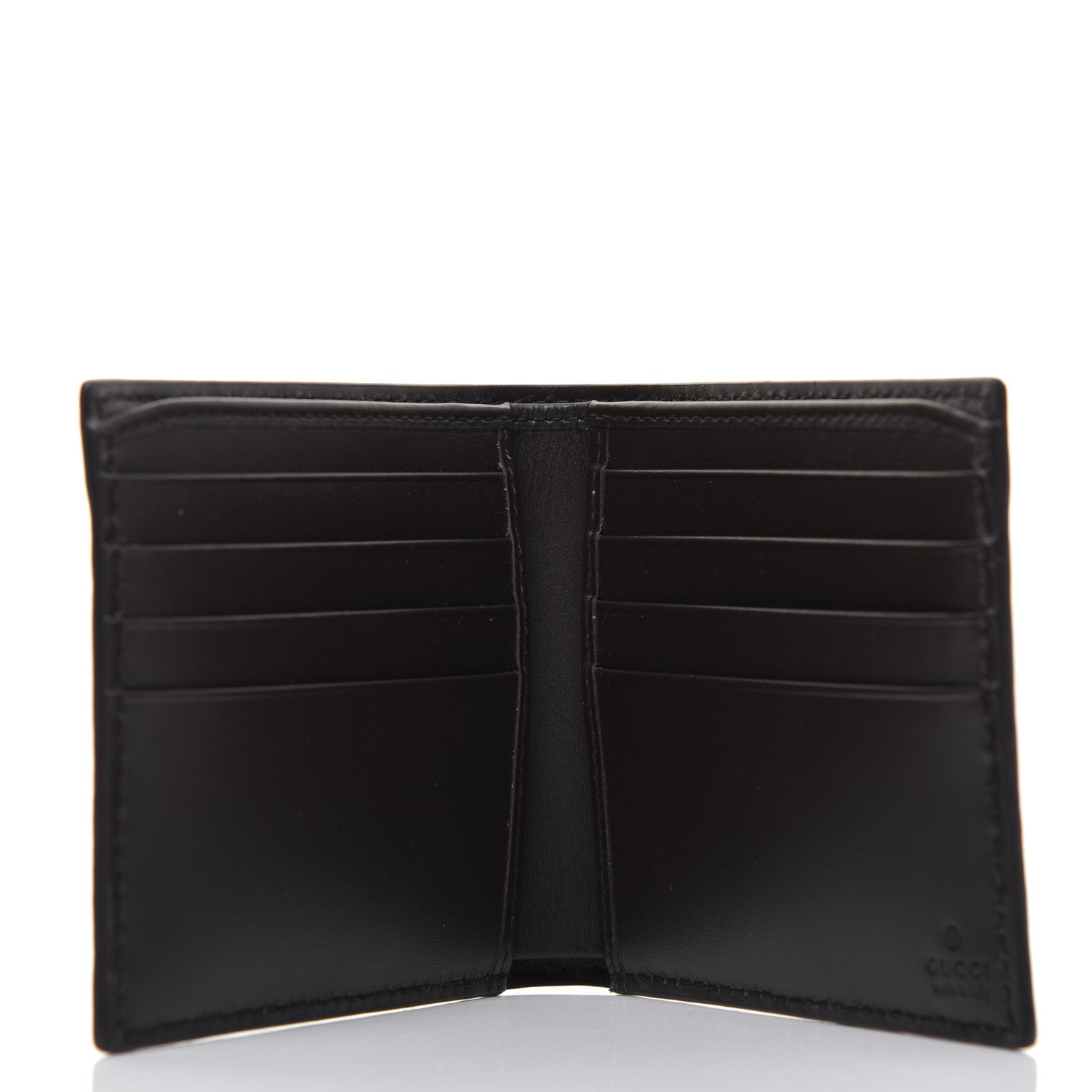 Gucci GG Supreme Monogram Selleria Calfskin Web New Web Bi-Fold Wallet Beige Ebony Cocoa 5 of 12