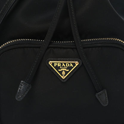 Prada Saffiano Tessuto Nylon Mini Bucket Crossbody Bag Black 8 of 11