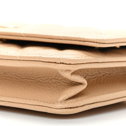 Chanel Caviar Quilted Wallet On Chain WOC Beige 10 of 12