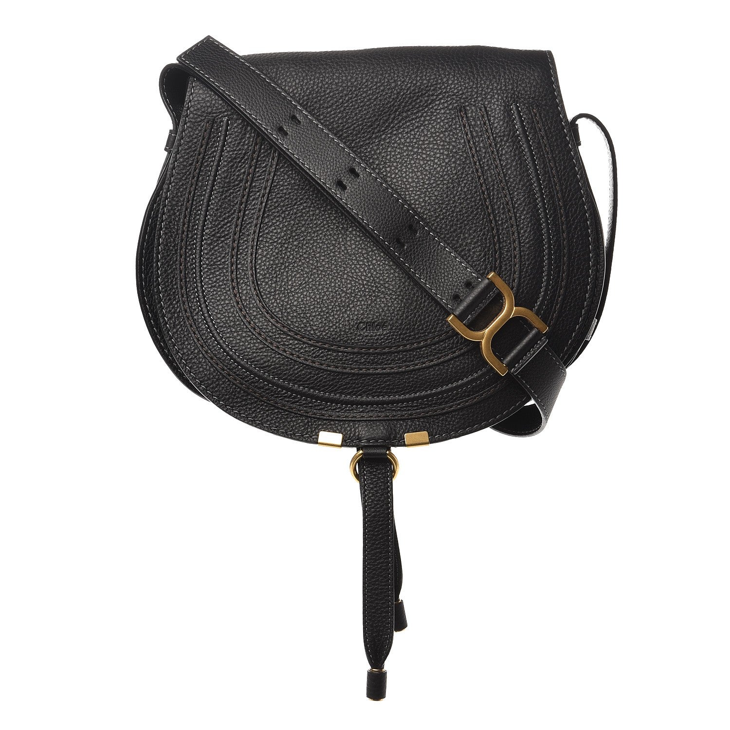 Chloe Grained Calfskin Medium Marcie Saddle Bag Black 1 of 8