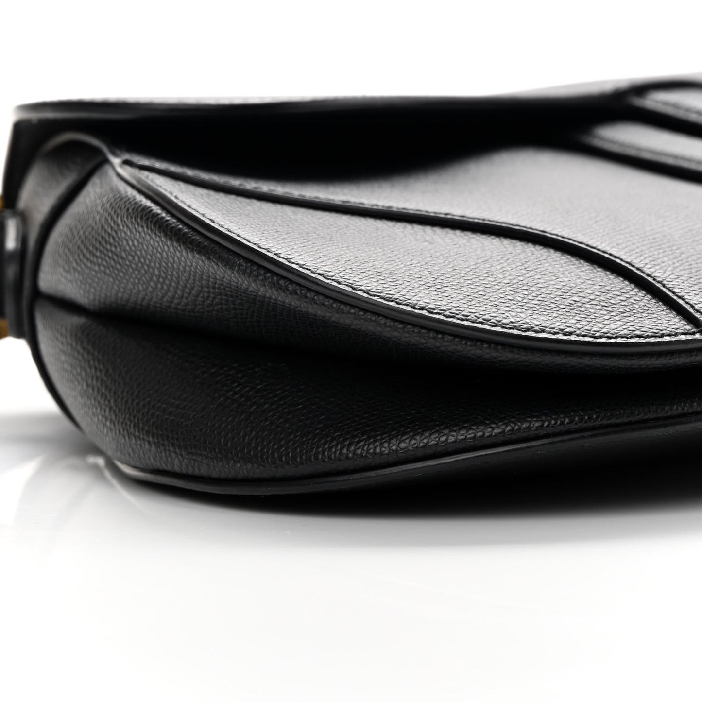 Grained Calfskin Saddle Bag Black