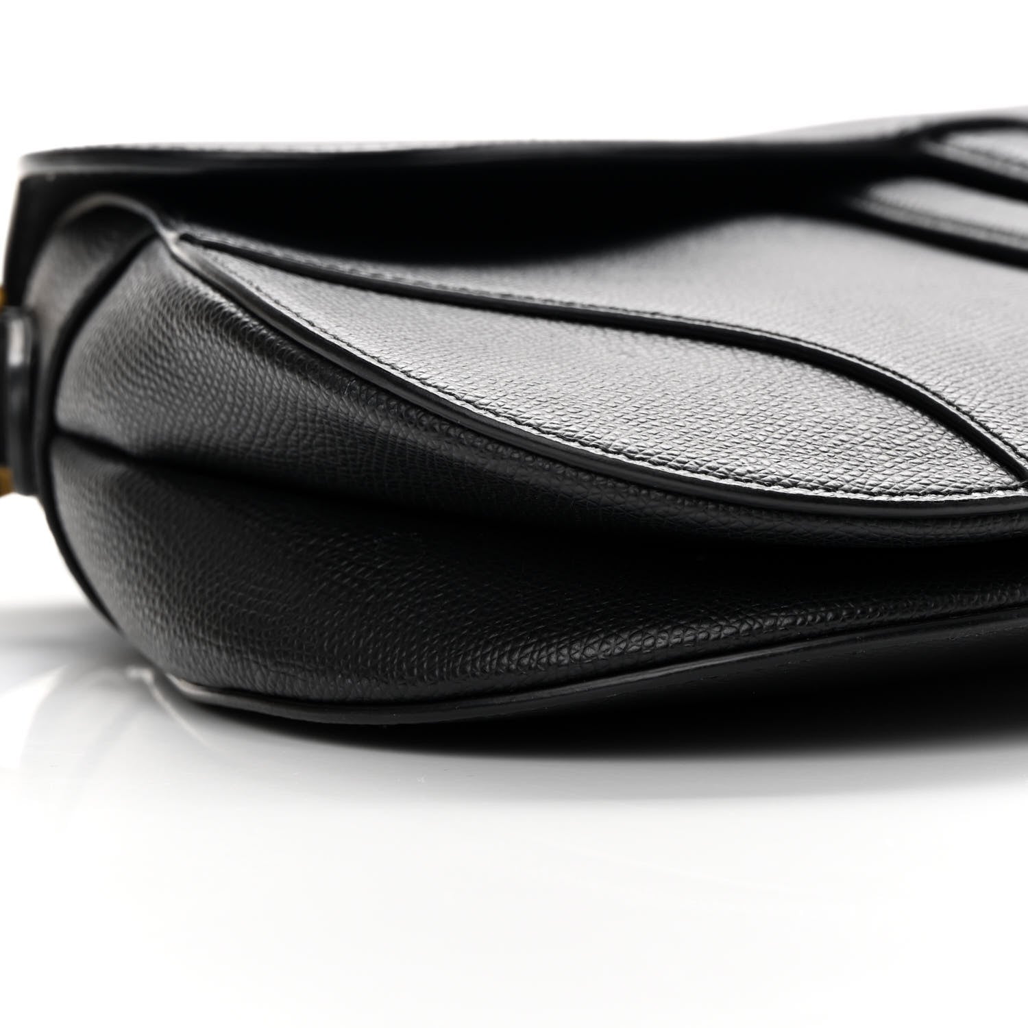 Christian Dior Grained Calfskin Saddle Bag Black 9 of 13