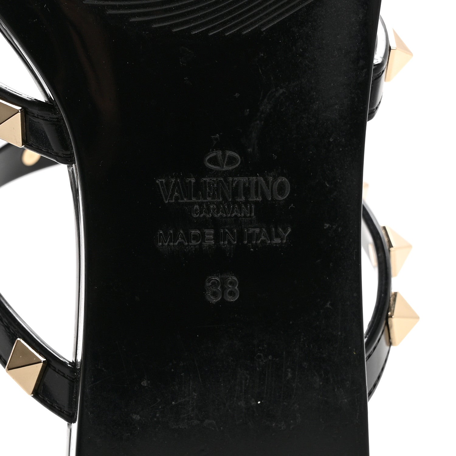 Valentino Garavani PVC Jelly Rockstud Caged Flat Thong Sandals 38 Black 7 of 8
