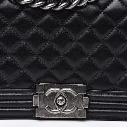 Chanel Lambskin Quilted Medium Boy Flap Black 10 of 16