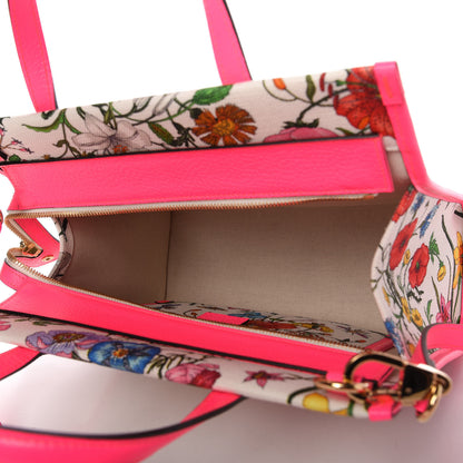 Gucci Canvas Medium Flora Tote Fuchsia 5 of 10