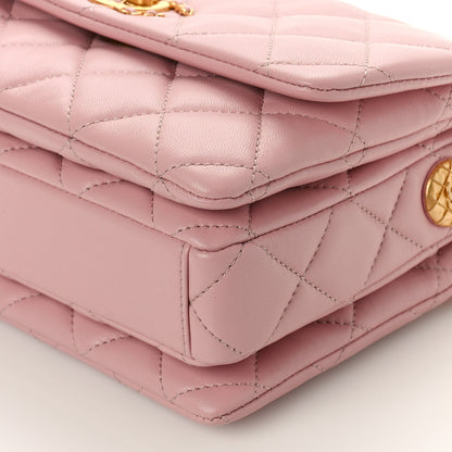Chanel Lambskin Quilted Mini Medallion Multi Chain Flap Light Pink 9 of 10