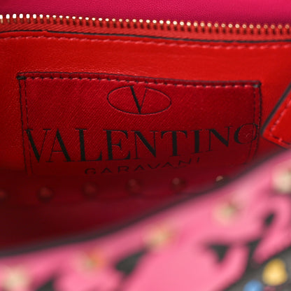 Valentino Garavani Nappa Crystal Tiger Medium Rockstud Spike Shoulder Bag Pink 6 of 8