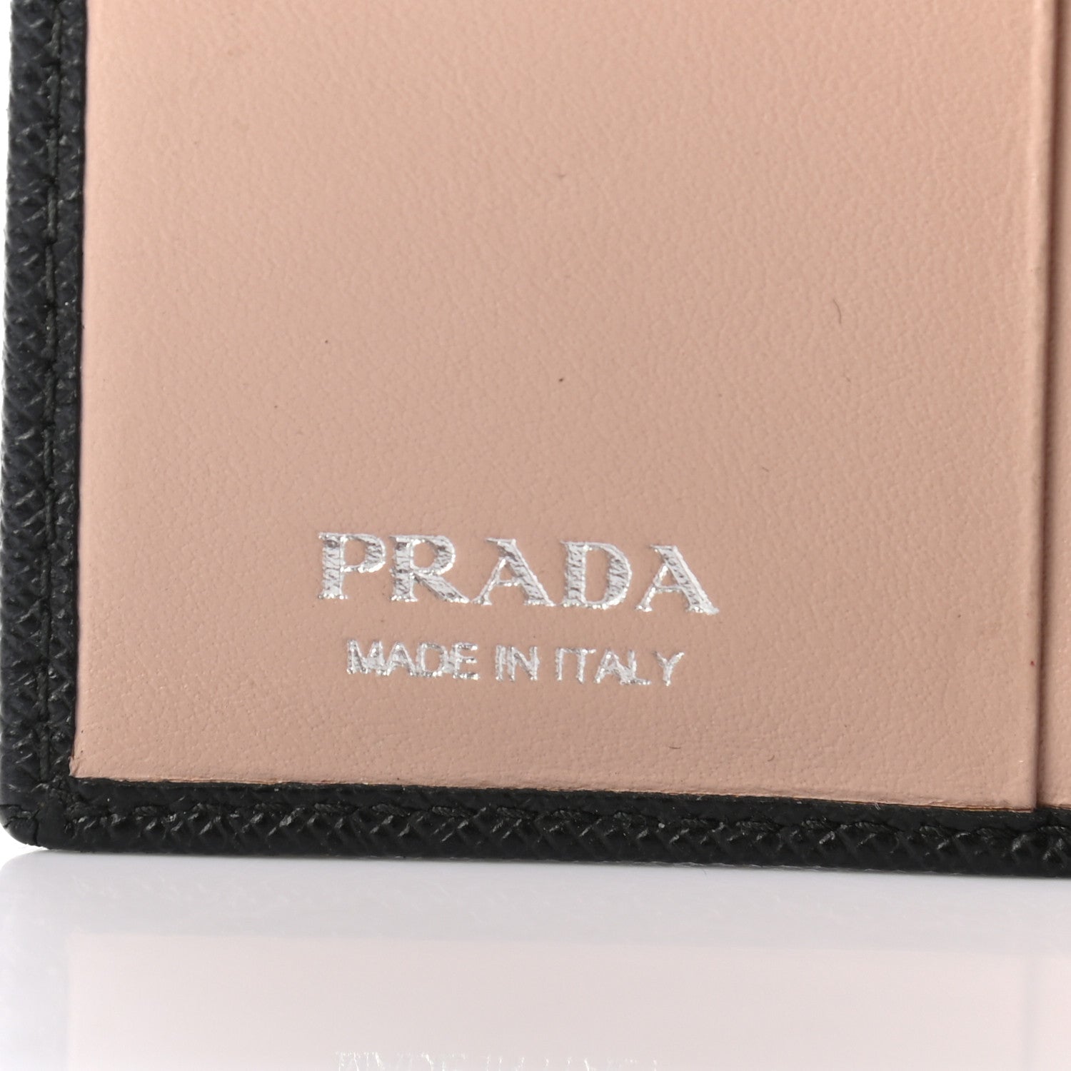 Prada Saffiano Metal Bi-Fold Compact Wallet Black 6 of 6