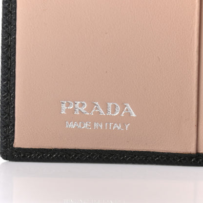 Prada Saffiano Metal Bi-Fold Compact Wallet Black 6 of 6