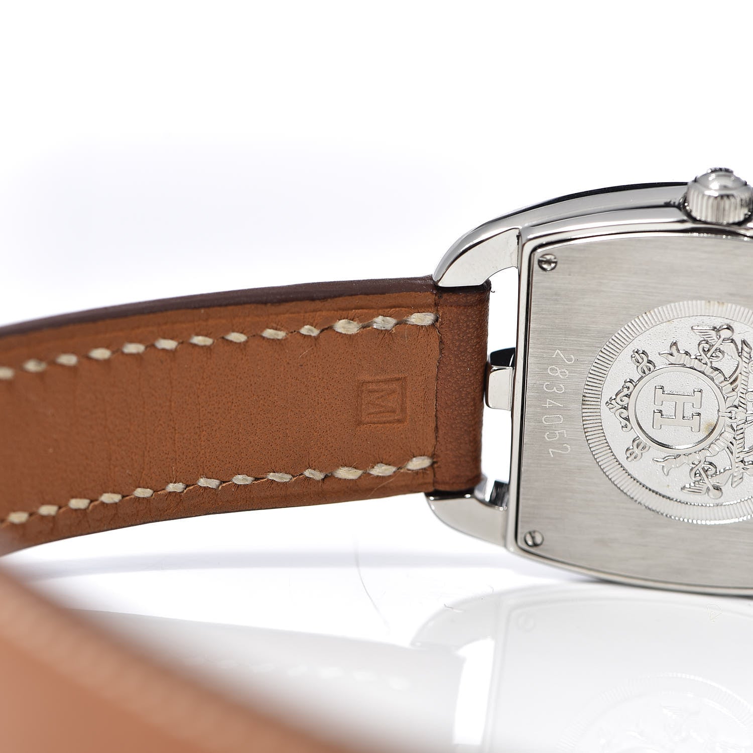 Hermes Stainless Steel Barenia 26mm Cape Cod Tonneau Double Tour Quartz Watch Fauve 6 of 9