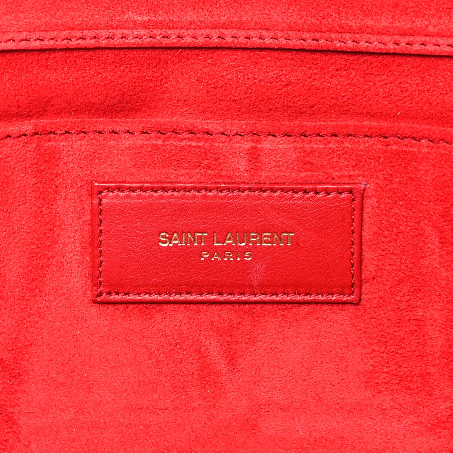 Saint Laurent Calfskin Classic Y Ligne Clutch Red 6 of 10