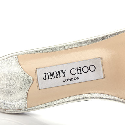 Jimmy Choo Metallic Nappa Granger 173 Flat Sandals 36.5 Silver Crystal 8 of 10