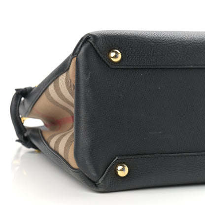 Burberry Grainy Calfskin House Check Medium Banner Tote Black 10 of 14