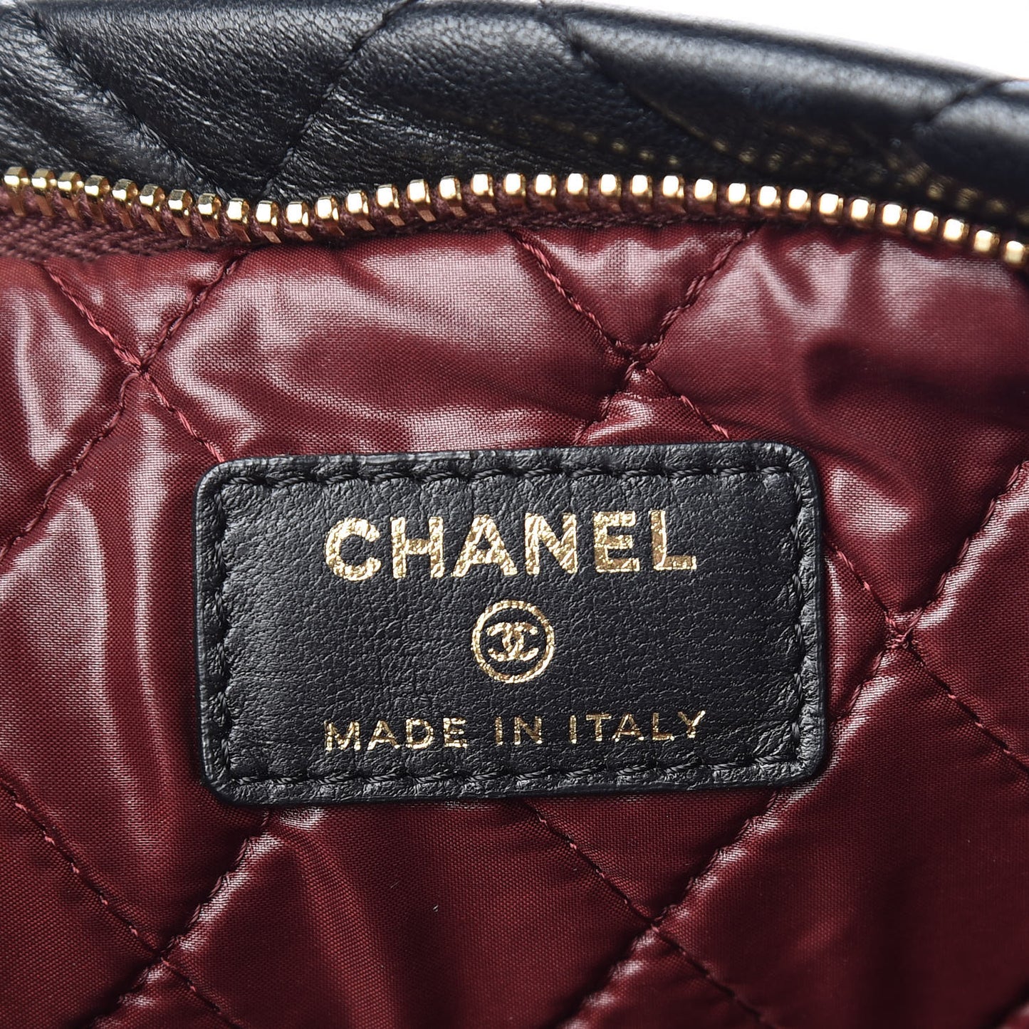 Lambskin Quilted CC Beauty Clutch Black