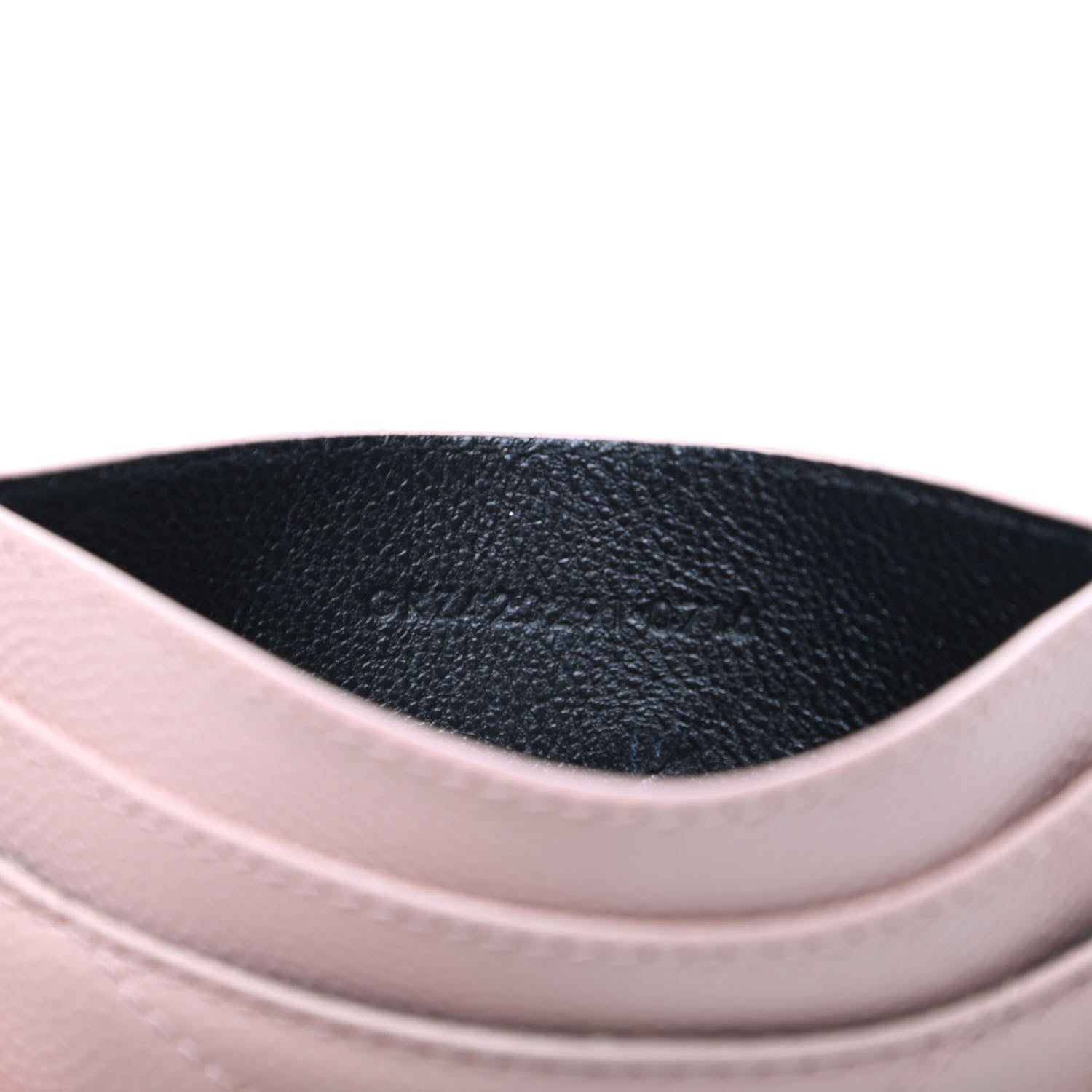 Saint Laurent Grain De Poudre Matelasse Chevron Monogram Credit Card Case Pale Blush 7 of 11