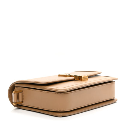 Saint Laurent Box Calfskin Monogram Medium Solferino Satchel Natural Tan 4 of 10